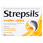 Strepsils z miodem i cytryną 1,2 mg + 0,6 mg, 36 past.