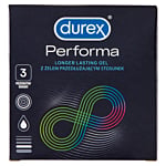 Durex Performa Preservativi con lubrificante, 3 pezzi.