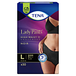 Tena Lady Pants Plus, Majtki chłonne dla kobiet, Kolor Noir, Rozmiar L, 30 Sztuk
