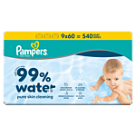 Pampers Aqua Chusteczki Nawilżane, 60 szt. x 9