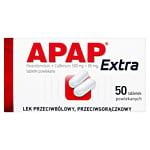 Apap Extra 500 mg + 65 mg 50 Tabletek powlekanych 