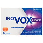 Inovox Express 2 mg + 0,6 mg +1,2 mg Smak pomarańczowy Pastylki twarde, 24 szt.