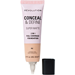 Makeup Revolution Conceal & Define Soft Matte Tube Foundation Podkład do twarzy F4C, 23 ml