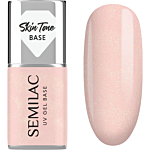 Semilac Baza do lakierów hybrydowych Skin Tone Cover Base, Glitter Peach
