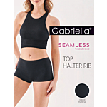 Gabriella Seamless Top Halter Rib Nero S/M