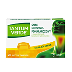 Tantum Verde 3 mg, 20 Pastylek twardych, Smak miodowo-pomarańczowy
