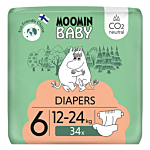 Moomin Baby 6 Maxi 12–24 Kg Eko Pieluszki, 34 szt.