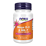 Now Foods Witamina Mega D-3 & MK-7 Kapsułki, 60 sztuk