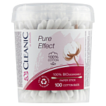 Cleanic Pure Effect Patyczki kosmetyczne okrągłe, 100 szt.
