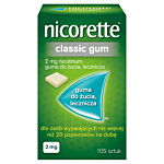 Nicorette Classic Gum 2 mg Guma do żucia lecznicza, 105 szt.