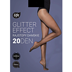 Life Rajstopy damskie Glitter Effect, 20 den nero/silver, rozm.2 granat