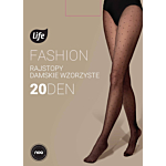 Life Rajstopy Fashion wzór Kropeczki 20 den, rozm.4 Nero