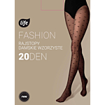 Life Rajstopy Fashion wzór Serca 20 den, rozm.2 Nero