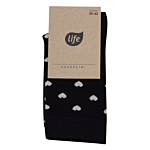Life Skarpety bawełniane Hipster wzór Hearts Black, rozm. 35-38