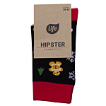 Life Calzini Hipster Motivo Omini di Pan di Zenzero Neri, taglia 35-38