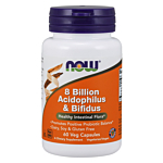 Now Foods 8 Bilion Acidophilus & Bifidus, Suplement diety zawierający żywe kultury bakterii, Kapsułki