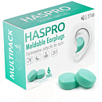 Haspro Moldable Zatyczki do uszu formowane, Kolor miętowy