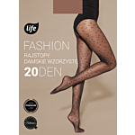 Life Fashion Rajstopy damskie wzorzyste 20 den rozm.3 nero, wzór kreseczki