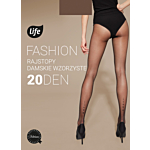 Life Fashion Rajstopy damskie wzorzyste 20 den rozm.2 nero, wzór trzy kropki do łydki