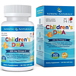 Nordic Naturals Children's DHA 250mg Strawberry, Miękkie kapsułki z kwasami Omega-3 dla dzieci, Smak truskawkowy