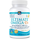 Nordic Naturals Ultimate Omega D3 1280 mg, Smak cytrynowy, Kapsułki