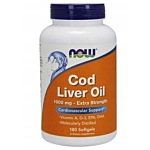 Now Foods Cod Liver Oil 1000 mg Extra Strength, Olej z watroby dorsza, Kapsułki