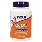 Now Foods CoQ10 With Omega-3 60 mg, Suplement diety z koenzymem Q10 i kwasami omega-3, Kapsułki