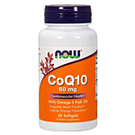 Now Foods CoQ10 With Omega-3 60 mg, Suplement diety z koenzymem Q10 i kwasami omega-3, Kapsułki