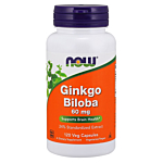 Now Foods Ginkgo Biloba 60 mg, Kapsułki