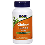 Now Foods Ginkgo Biloba 60 mg, Kapsułki