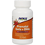 Now Foods Prenatal Gels + DHA, Suplement diety z kwasami omega-3 dla kobiet w ciąży, Kapsułki miękkie