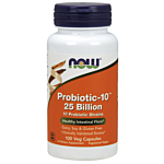 Now Foods Probiotic-10 25 Bilion, Suplement diety zawierający żywe kultury bakterii, Kapsułki