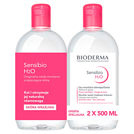 Bioderma Sensibio H2O Płyn micelarny, 2 x 500 ml