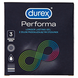 Durex Performa Prezerwatywy pokryte lubrykantem, 3 szt.
