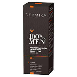 Dermika 100% For Men Krem wygłądzający sk&oacute;rę przeciw zmarszczkom 40+ dzień/noc