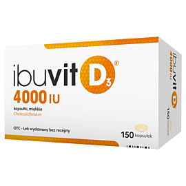 Ibuvit D3 4000 j.m., Witamina D, 150 kapsułek