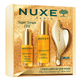 Nuxe zestaw Super Serum [10]: Serum 30ml + Serum pod oczy 15ml + Płytka do masażu twarzy