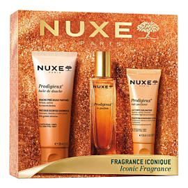 Nuxe Perfumy Prodigieux: Perfumy Prodigieux&reg; 30 ml + Olejek pod prysznic Prodigieux&reg; 100 ml + Prodigieux&reg; Perfumowane mleczko do ciała 30 ml