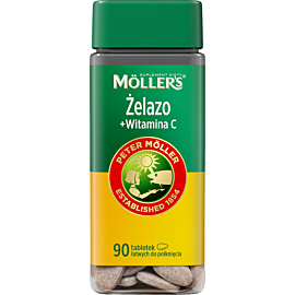 Mollers Żelazo + Witamina C Tabletki, 90 szt.