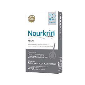Nourkrin Man Suplement diety na wzrost włos&oacute;w z kompleksem proteoglikan&oacute;w Marilex&reg;, tabletki