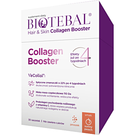 Biotebal Hair & Skin Collagen Booster o smaku brzoskwiniowym Proszek w saszetkach, 30 szt.