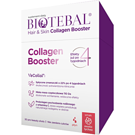 Biotebal Hair & Skin Collagen Booster o smaku liczi Płyn w saszetkach, 30x25 ml