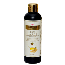 Sattva Ayurveda Olej Ryżowy - Olej do włos&oacute;w, wzbogacony olejkami rozmarynowym i arganowym 200 ml