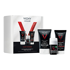 Vichy Homme Zestaw: Balsam po goleniu + krem do twarzy + antyperspirant w kulce