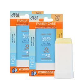 Laura Conti SunStick SPF 50+ Wodoodporny sztyft przeciwsłoneczny do twarzy i ciała 2 pack