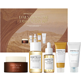 Skin1004 Zestaw Madagascar Centella Daily Skincare Discovery Kit: Cleansing Oil 30ml + Ampoule Foam 20ml + Centella Ampoule 30ml + Probio-Cica Enrich Cream 15ml + Sun Serum SPF 50+ PA++++