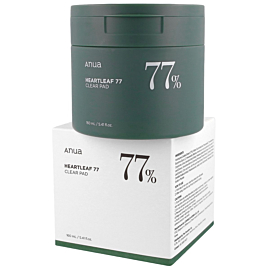 ANUA HEARTLEAF 77% CLEAR PAD (70 EA) - Nawilżająco-tonizujące płatki nasączone esencją