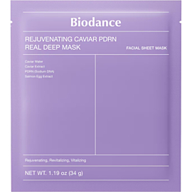 Biodance Rejuvenating Caviar PDRN Real Deep Mask, maschera viso rivitalizzante con collagene e PDRN