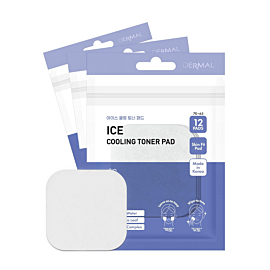 Dermal Ice Cooling Toner Pad, Chłodzące płatki do twarzy z mentolem, 12 szt