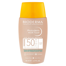 Bioderma Photoderm Nude Touch Ochronny podkład mineralny SPF 50+, Jasny